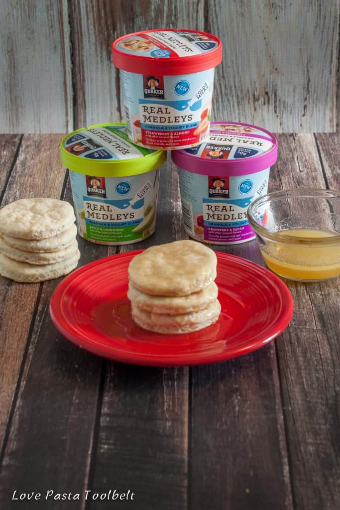 Have a delicious breakfast with these Honey Butter Biscuits and Quaker® Real Medleys® Yogurt Cups- Love, Pasta and a Tool Belt #ad #QuakerRealMedleys 