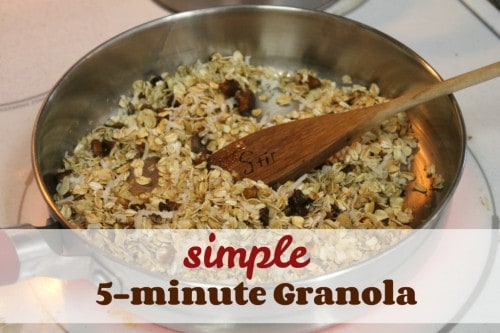 My contributor Kay is sharing her recipe for Simple 5 Minute Granola- Love, Pasta and a Tool Belt | breakfast | recipes | snack |