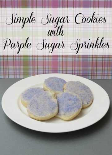 My guest poster Kristen is sharing her recipe for Simple Sugar Cookies with Purple Sugar Sprinkles- Love, Pasta and a Tool Belt | cookies | dessert | recipes | desserts | sweets |