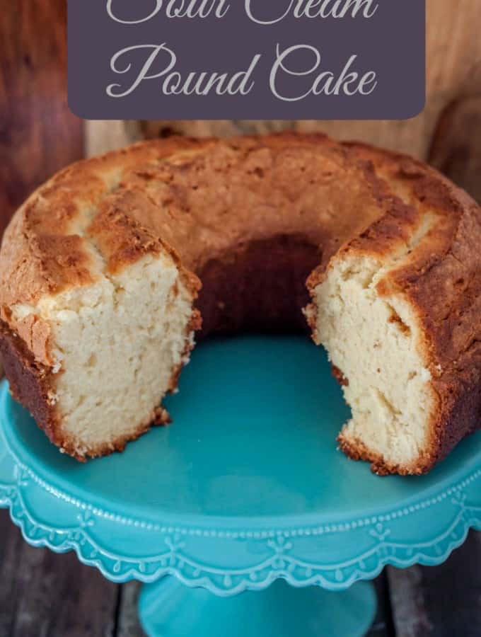 Sour Cream Pound Cake- Love, Pasta and a Tool Belt | sour cream pound cake | pound cake | cake | desserts | recipes |