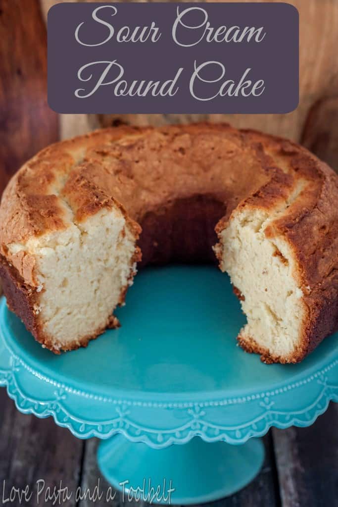 Sour Cream Pound Cake- Love, Pasta and a Tool Belt | sour cream pound cake | pound cake | cake | desserts | recipes | 