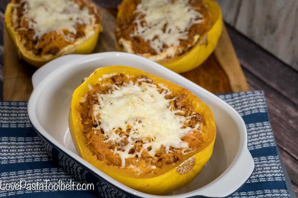 Get all of the flavors of a traditional lasagna without the guilt with this healthier Spaghetti Squash Lasagna. Perfect for dinner with the whole family.