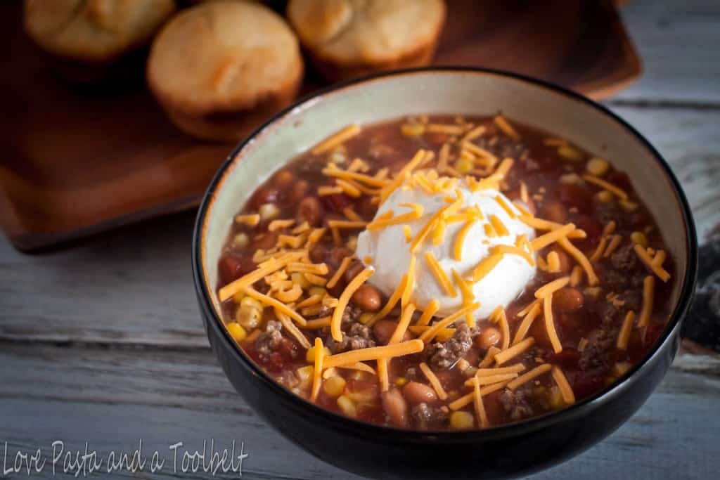 Taco Soup- Love, Pasta and a Tool Belt | soup | tacos | recipes | dinner | 