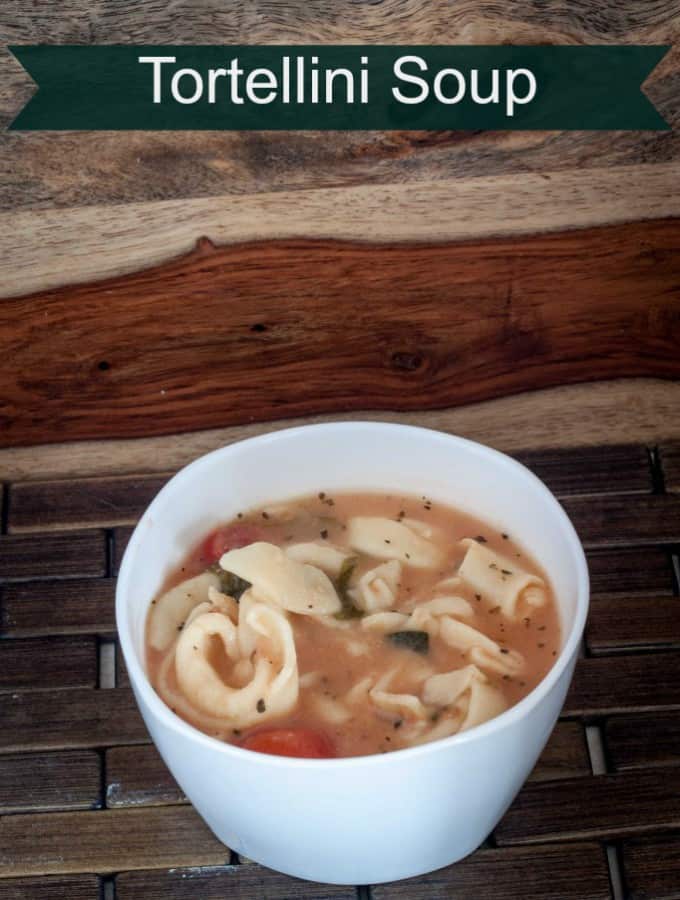 Tortellini Soup is a delicious pasta and spinach soup- Love, Pasta and a Tool Belt | soup | pasta | recipes | dinner | food | healthy recipes | spinach |