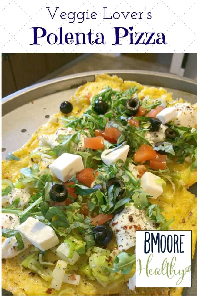 Welcome to my contributor Betsy from BMoore Healthy as she shares her recipe for Veggie Lover's Polenta Pizza- Love, Pasta and a Tool Belt | healthy recipes | recipe ideas | food | vegetables | meatless meal |