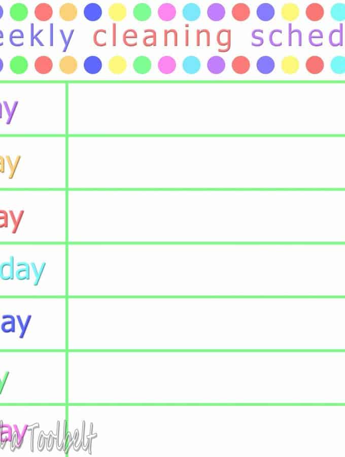 Weekly Cleaning Schedule with free printable- Love, Pasta and a Tool Belt | free printable | cleaning | schedule | cleaning printable |
