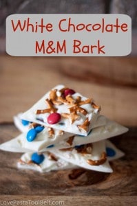 White Chocolate M&M Bark- Love, Pasta and a Tool Belt #HeroesEatMMs #CollectiveBias #shop