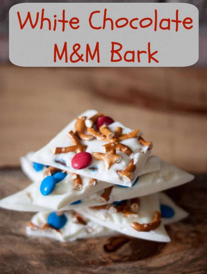 White Chocolate M&M Bark- Love, Pasta and a Tool Belt #HeroesEatMMs #CollectiveBias #shop
