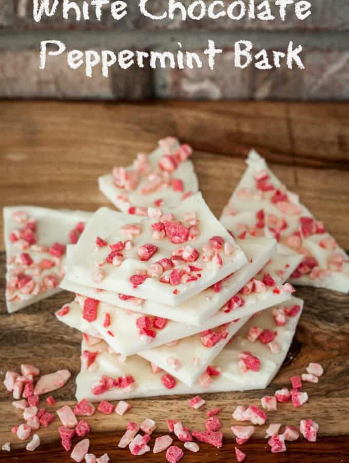 White Chocolate Peppermint Bark- Love, Pasta and a Tool Belt | recipes | desserts | white chocolate | peppermint | holidays | Christmas