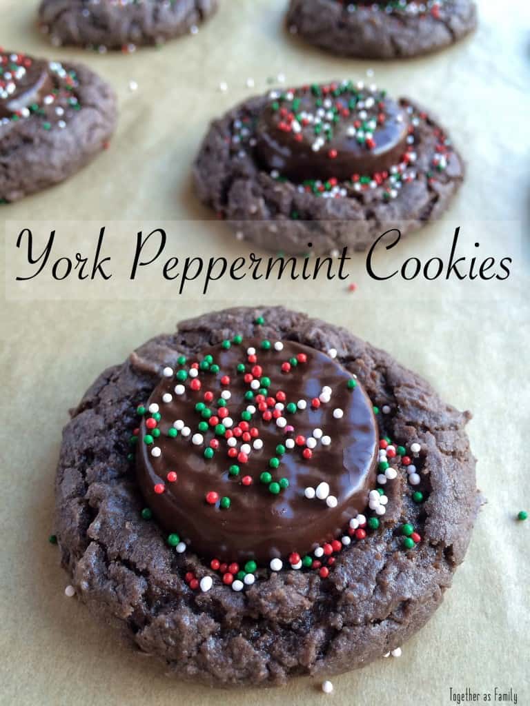 My contributor Jessica is sharing her recipe for York Peppermint Cookies, minty, chocolate and delicious!- Love, Pasta and a Tool Belt | Christmas | cookies | recipes | food | desserts | dessert recipes | 